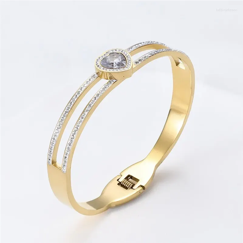 Bracelet 1pc délicat plaqué or cubique zircone bracelet pour femmes fête mince bracelets de mariage élégant bijoux cadeaux
