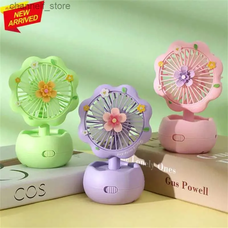 Elektrik Fanları Taşınabilir Mini Fan USB Şarj Elde Taşır Taşıyan Elektrikli Sessiz Cep Soğutma Elde Ofis Açık Dış Mekan Travely240320