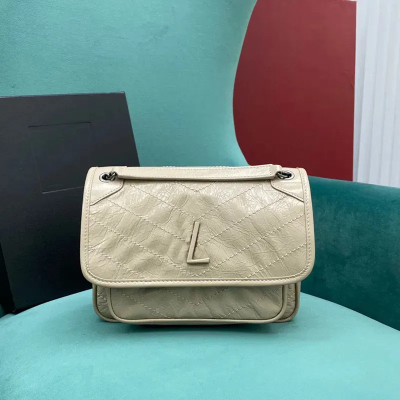 10A جودة Crossbody 22 سم مصمم حقيبة كتف حقيبة حقيبة يدوية جلدية مع مربع Zy098