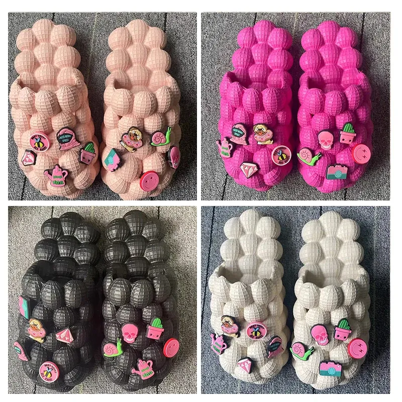 Personnalités Personnalité Diy Summer Summer Femmes Outdoor Open Toe Slippers Bubble Massage Litchi Sandals Fashion Designer Sandals Hommes Clogs