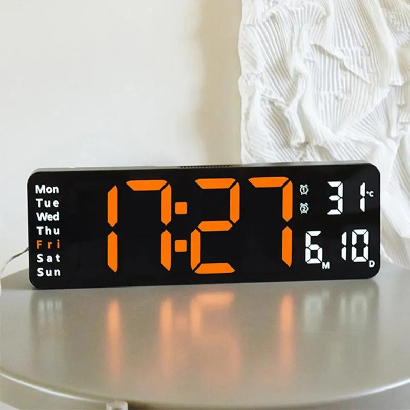 Wandklokken 13 inch digitale klok automatische helderheid dimmer timer countdown lichtdetectie met afstandsbediening voor thuis woonkamer