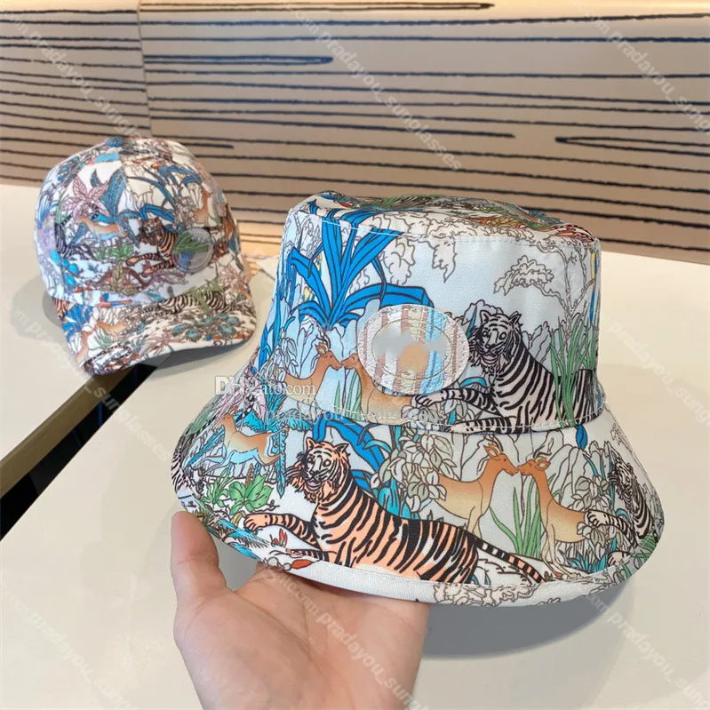 Tiger Jacquard Fisherman Hats Diseñador Letra Ball Caps Gorras de béisbol Casquette de lona para hombres Mujeres