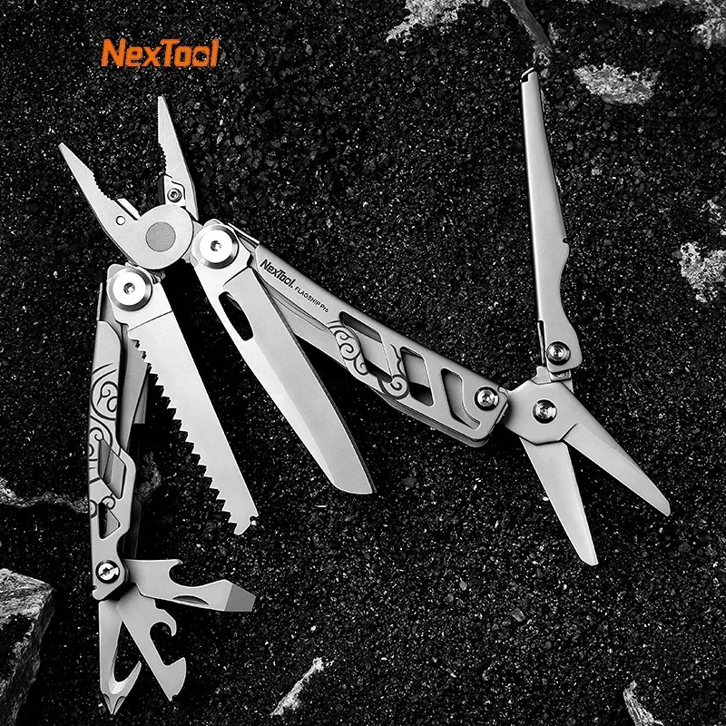 Kontrollera Nextool Flagship Pro Folding Blade Knife Special EDC Outdoor Hand Set 16 i 1 Multitool -tång Skruvmejsel Can Opener