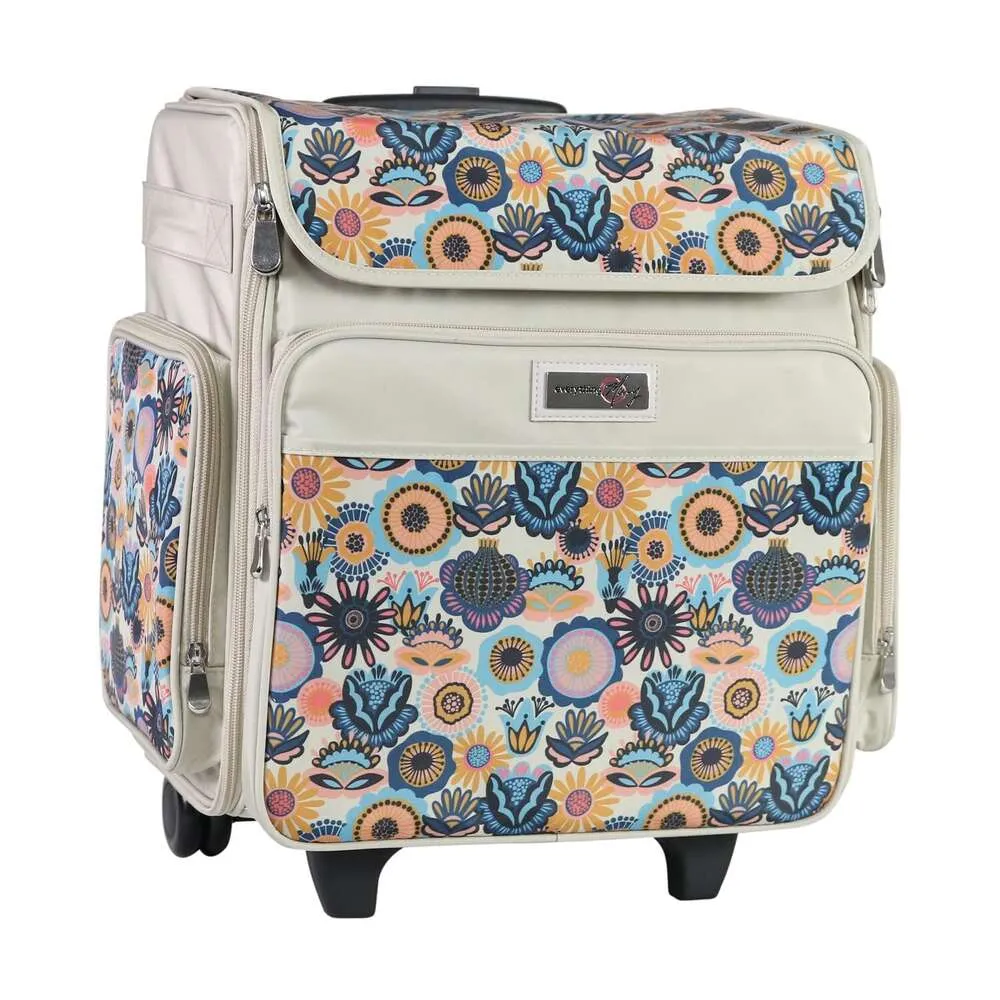 Everything Mary Sac à roulettes, fourre-tout en papier floral avec roulettes, étui de rangement pour scrapbooking, boîtes de rangement, fournitures et accessoires IRIS – pour enseignants