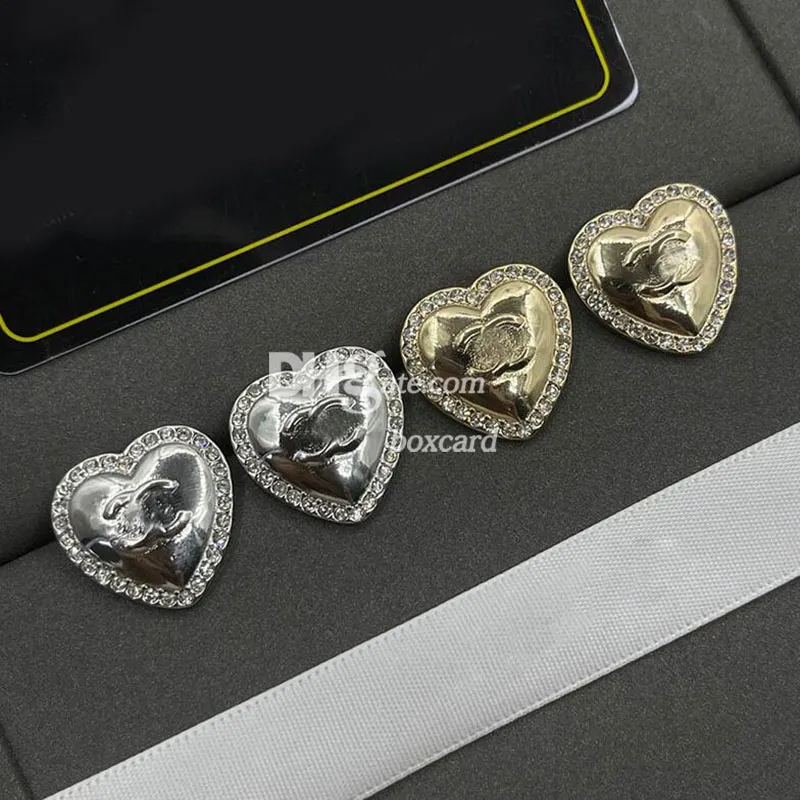 Retro gouden koperen oorbel studs hartvorm strass oorbellen met doos kerst Valentijnsdag geschenk