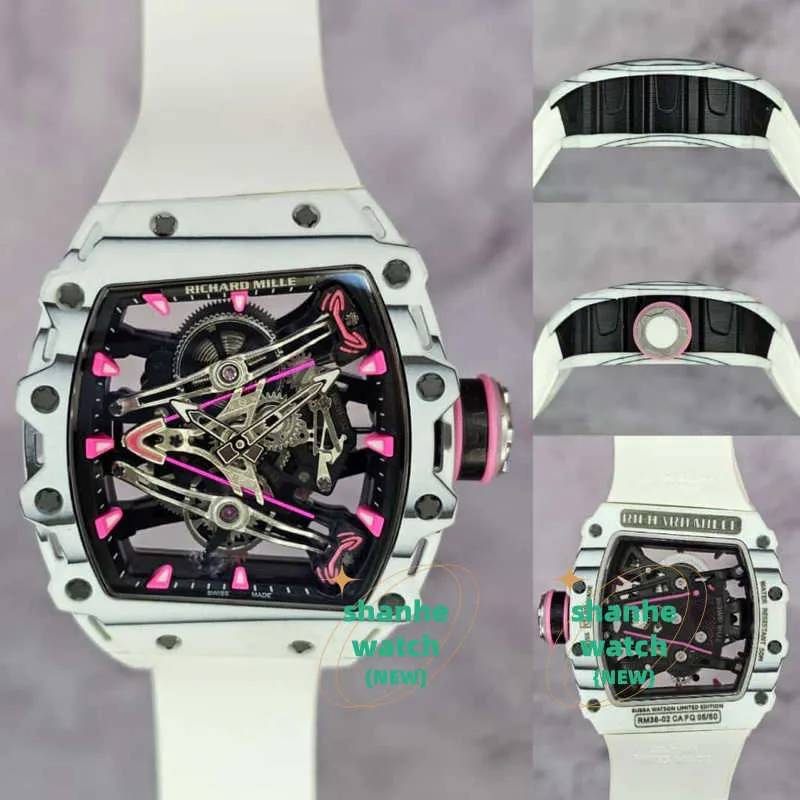 Designer Heren Horloges mannen Hoge kwaliteit Horloge Luxe Automatisch Uurwerk Horloges RM 38-02 NTPT WIT CARBON