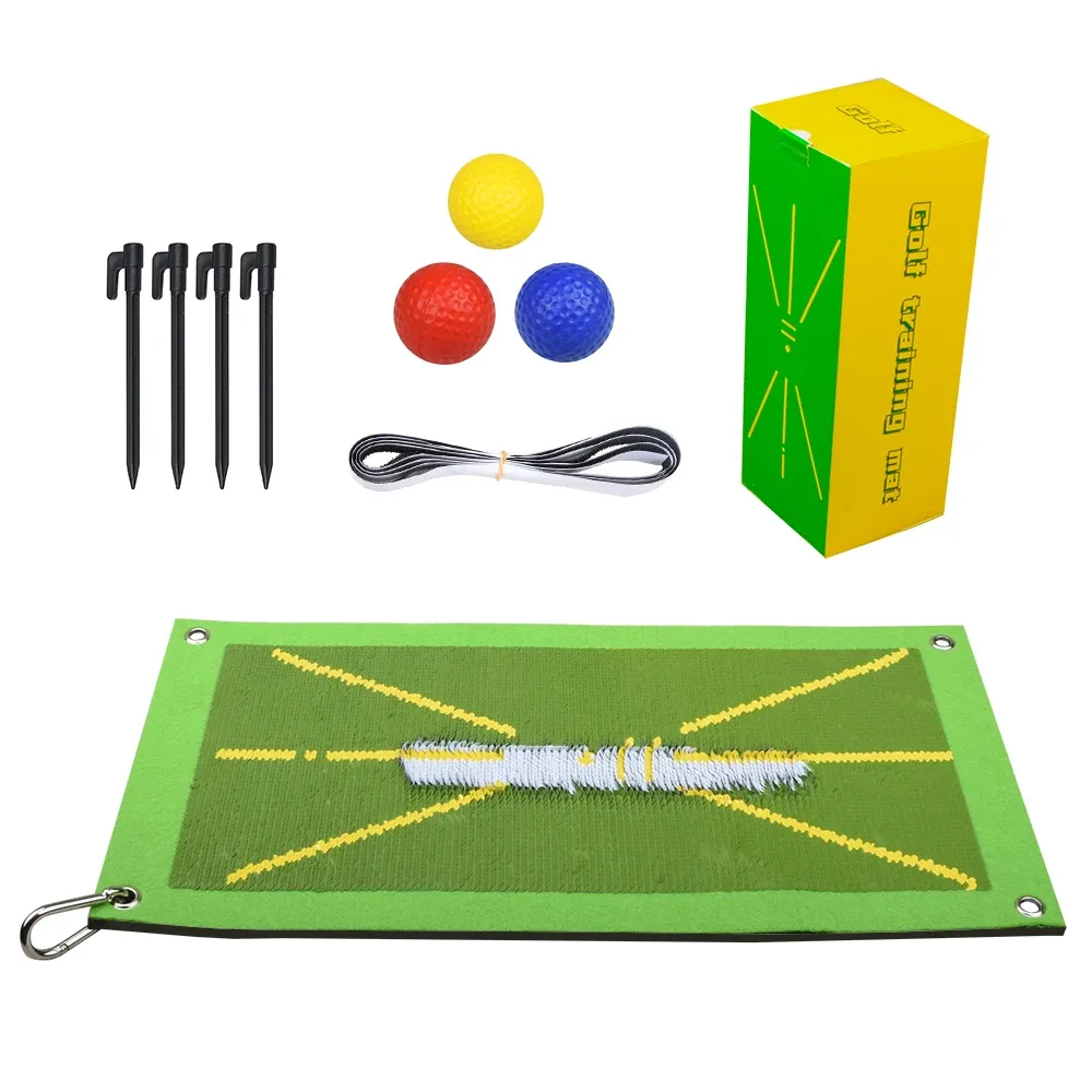 SIDA New Golf Swing Mat frappant la direction de frappeur Marc Trace Trace Indoor / Outdoor Home Garden Golf Swing Training Pad avec 3 PCS PU Ball