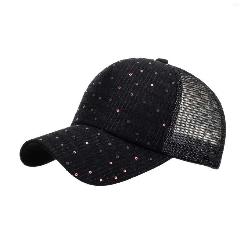 Ball Caps Beyzbol Kapağı Yaz Plajı Moda Güneş Yalıtımlı Kadın Sokak Giyim Hip Hop Şapkaları Kişilik Katı örgü Sequin Hat