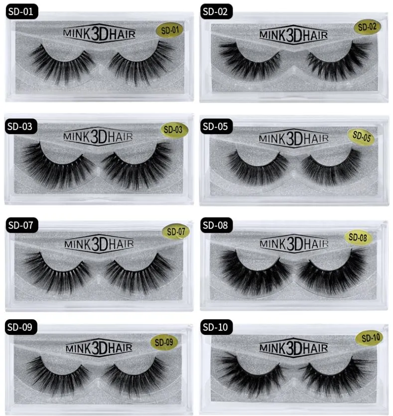 20 Style 8D 15MM ciglia di visone confezione Strip False Eyelash logo personalizzato Soft Natural Thick3396285