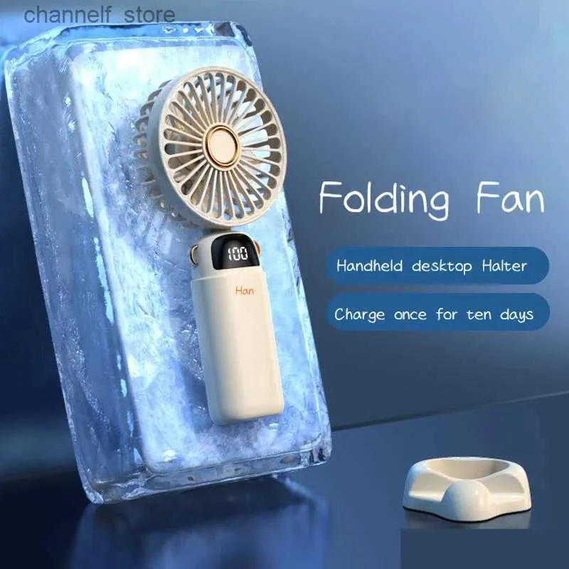 Electric Fans Mini handheld small fan portable silent office desk student dormitory charging outdoor handheld small fanY240320