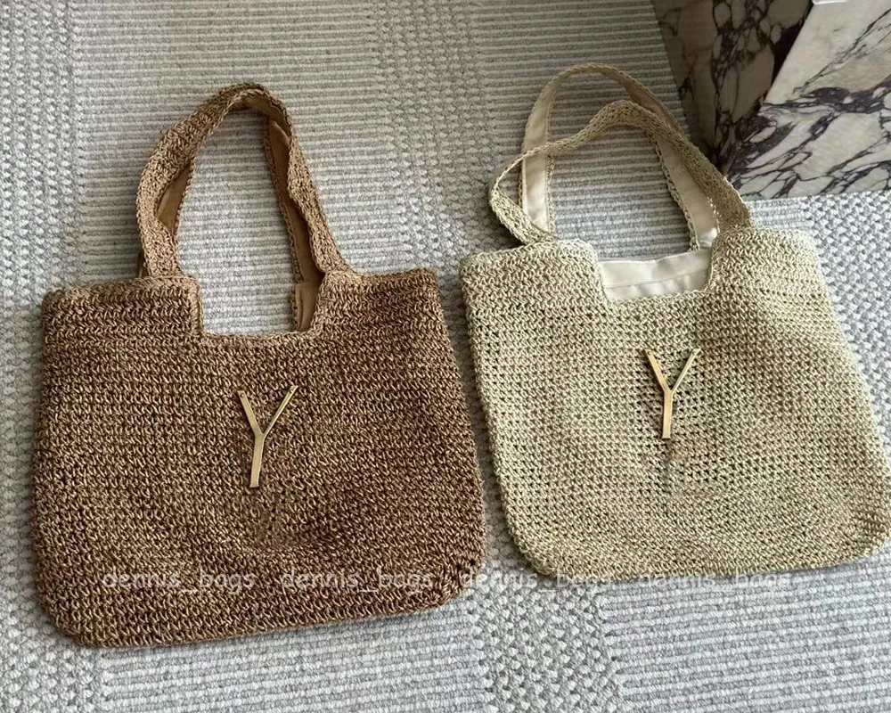 Schouderhandtas strandbakken tas stro casual tote mode 2024 nieuwe ontwerper geweven zomer boodschappentassen voor dames hoogwaardige handtassen