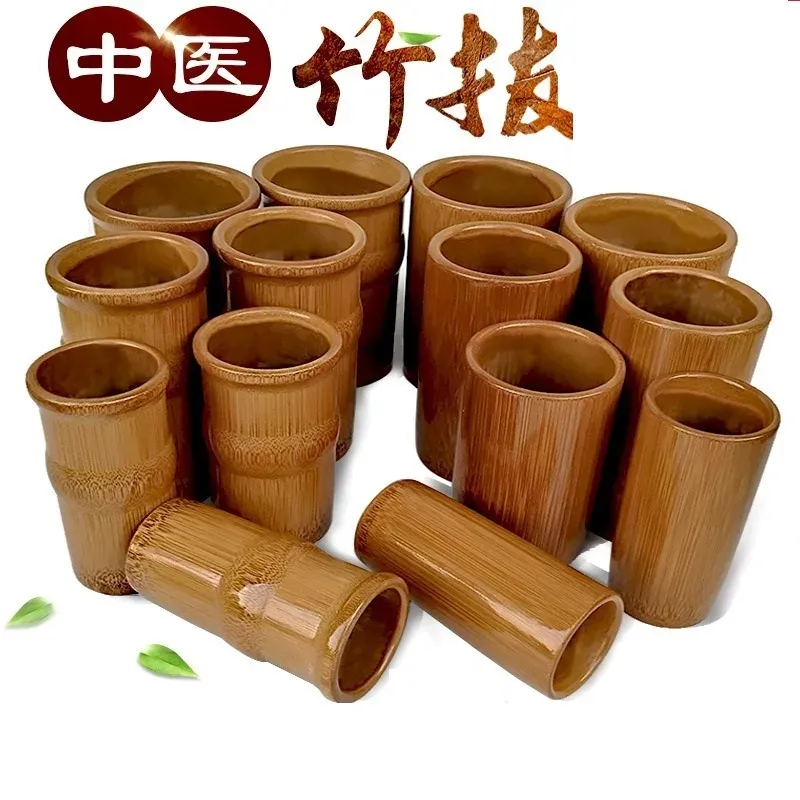 Produkter Kinesisk medicin Special Pot Carbonized Bamboo Tube Tank Cupping For Back Massage Beauty Salon Hushållen stor medium liten uppsättning