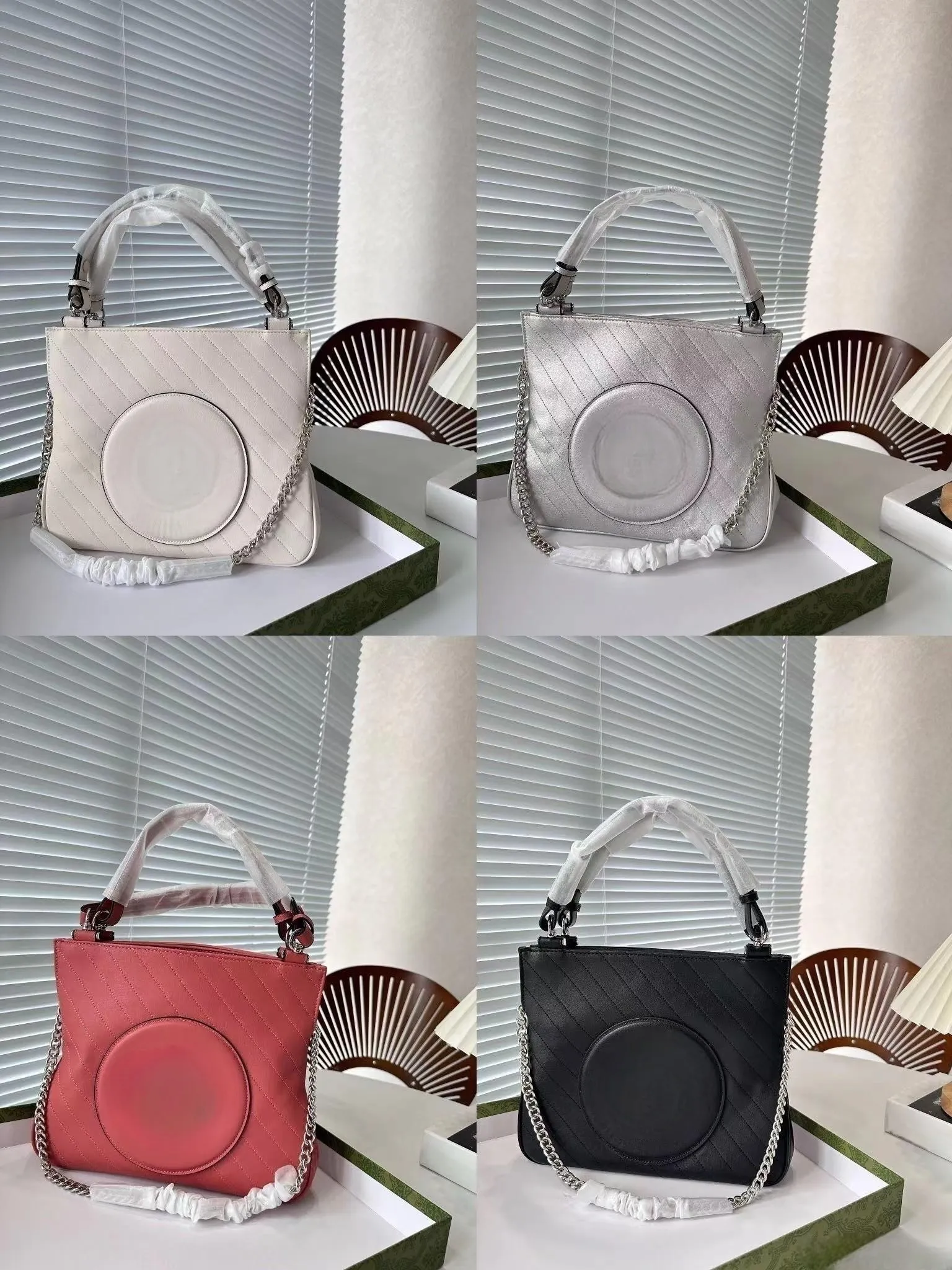 Vielseitige Designer-Einkaufstasche von BLONDIE mit großem Fassungsvermögen, hergestellt aus hochwertigem Echtleder, silberne Textur, Too Cool, mehrere Trägermethoden, vielseitig einsetzbar, eine Tasche