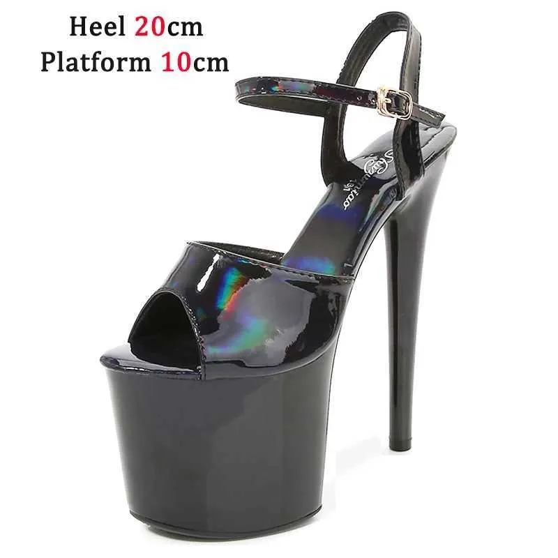 Dress Shoes Pole Dance Women Sexy Show Sandals 15 17 20CM High Heels Bright Color Platform Girls Shoe for Party Club H240321JUX7AT2E