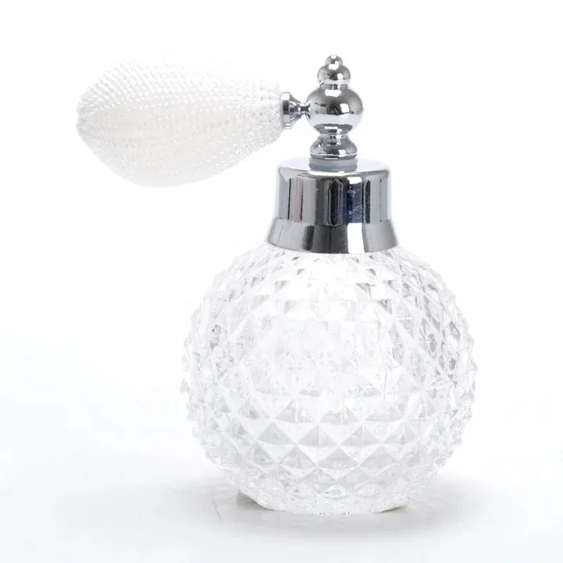 2024 100 ml bouteille en verre de parfum vide vintage cristal atomiseur vapeur femme cosmétique dispensateur de voiture de rédacteur d'air accessoires de voyage pour