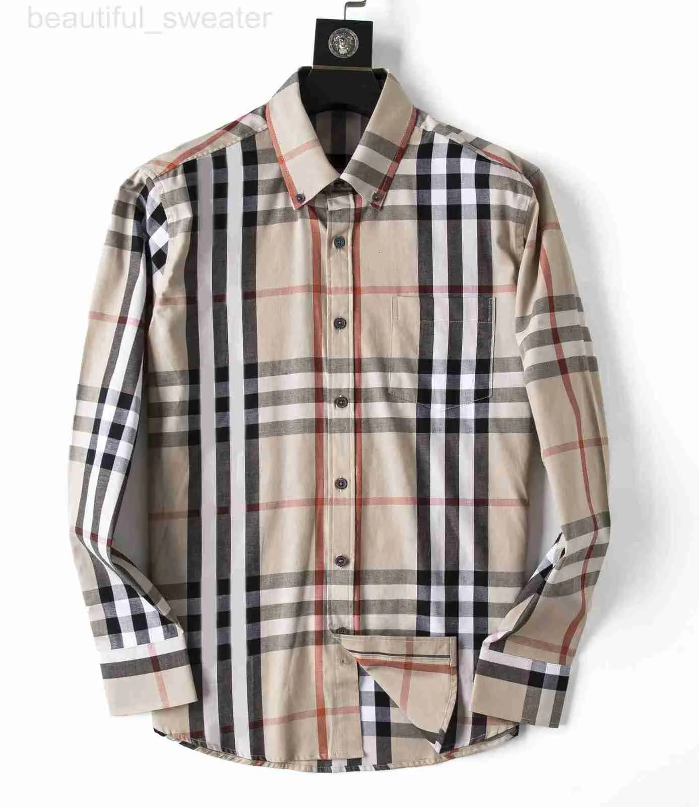 Koszulki męskie projektant designerski marka koszula wysokiej jakości długotropiowy pojedynczy piersi modna, ale geometryczna kontrola zwykła koszula 04 sh80