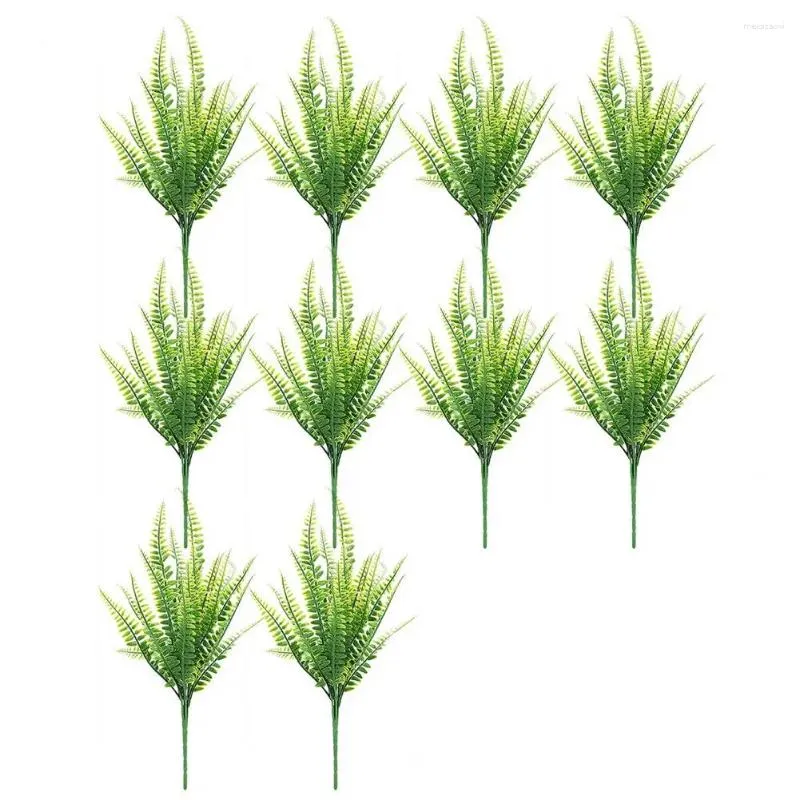 Kit de fougères artificielles, fleurs décoratives, Branches réalistes pour décoration de jardin intérieur et extérieur, ensemble de 10 Faux plastiques résistants aux Uv