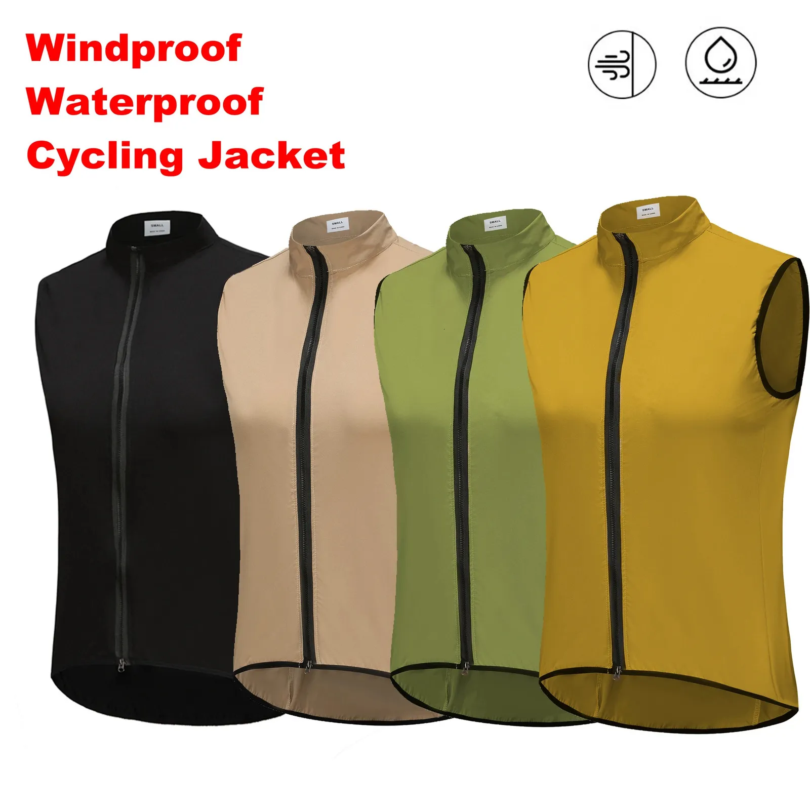 Spexcell Rsantce hommes femmes coupe-vent imperméable sans manches veste de cyclisme léger vélo gilet maillots vêtements de vélo 240318