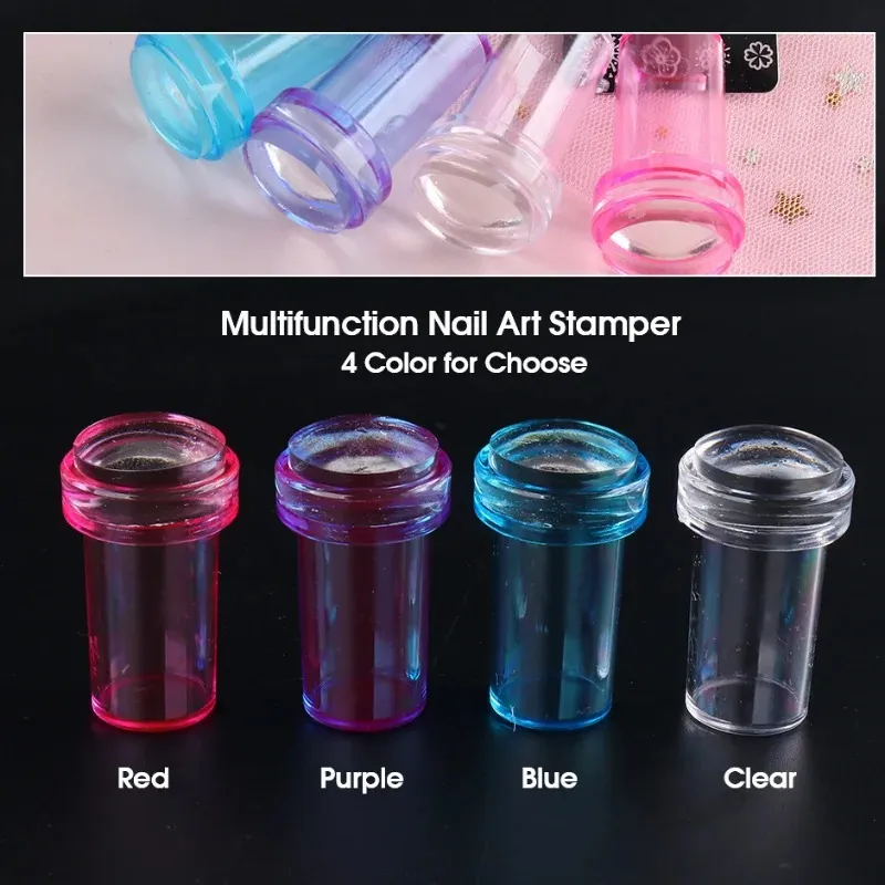 NEU 2024 transparenter Nagelstamper mit Schabergelee -Silikon -Stempel für französische Nägel Manicuring Kits Nagelkunst Stempelwerkzeug Set- für -