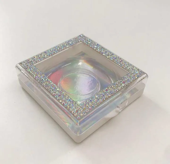 25 mm 3D 27 mm 3D-Nerzwimpern Kundenspezifische Verpackung Leere Glitzer-Strass-Box Verkauf natürlicher 5D-Nerzwimpern3074116