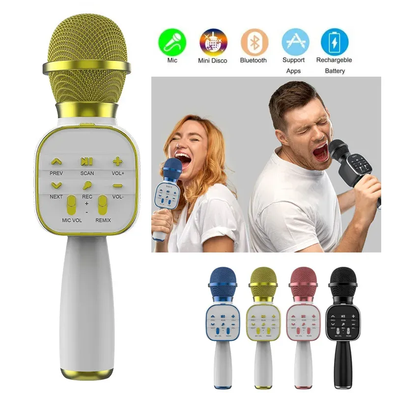 Altoparlanti DS813 microfono karaoke wireless Bluetooth microfono portatile altoparlante professionale lettore musicale microfono da gioco per KTV domestica
