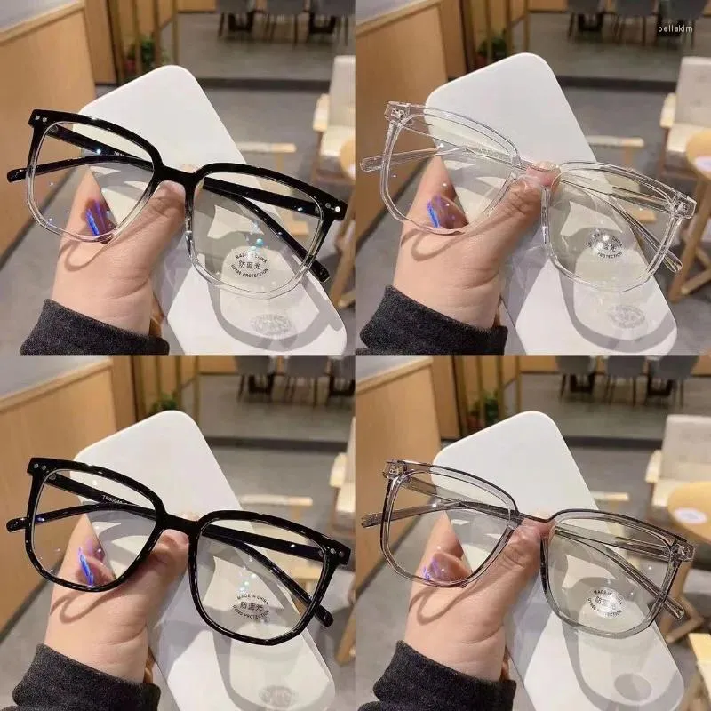 Zonnebril Mode Zwart Frame Bril Bijziendheid Vierkante Mannen en Vrouwen met dezelfde platte lens kunnen worden uitgerust met anti-blauw