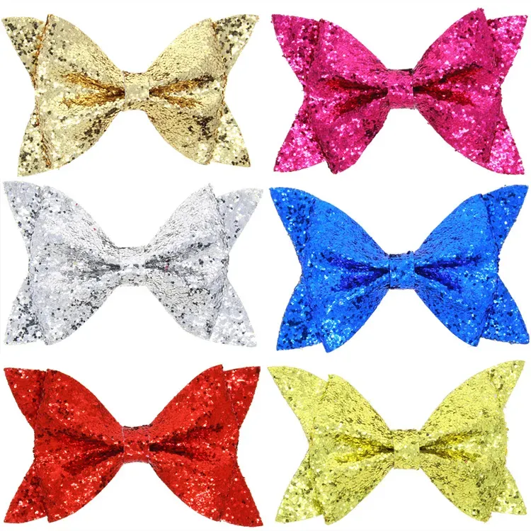 Épingles à cheveux pour bébé, Clips à paillettes, avec nœuds brillants, accessoires pour cheveux d'enfants, barrette Boutique pour filles, couvre-chef, coiffure