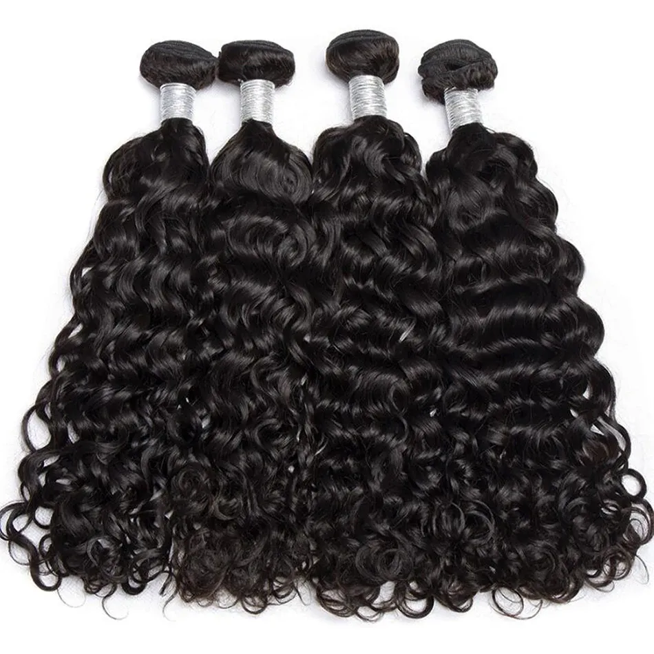 Weaves 12A Water Wave Bundles Human Hair 100% Unprocessed Virgin Hair Cheap Wet And Wavy Hair 3/4 Bundles Deal Peruvian Deep Wave Hair