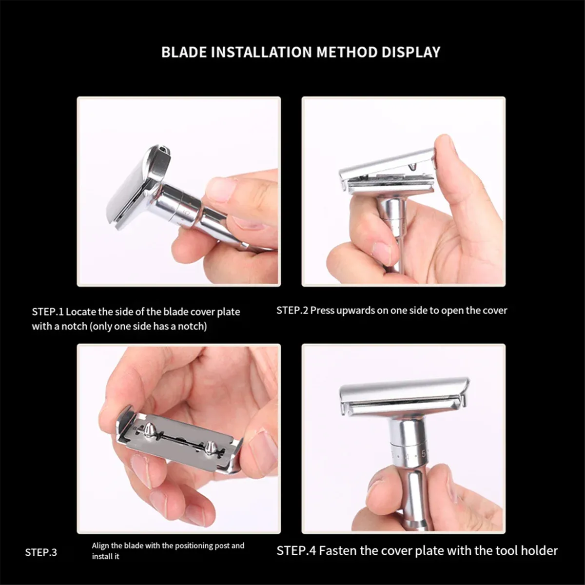 Razor Men's Safety Razor Straight Razor for Men Justerbar nära rakning Klassisk dubbelkant Razor Blades Knifes Rakningssats