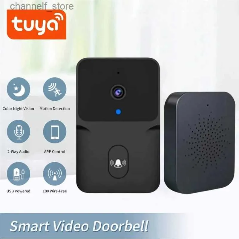 Doorbells WiFi wireless doorbell with camera intelligent visual doorbell with camera walkie talkie home doorbell with Dingdong safety ringtoneY240320