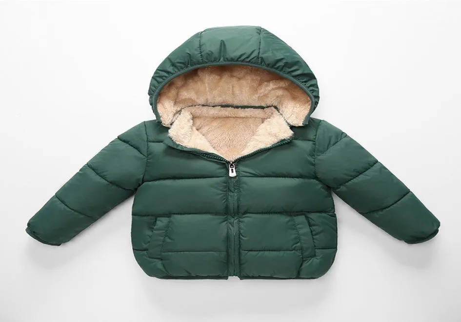 Parka d'hiver en polaire pour enfants, vestes pour filles et garçons, manteau chaud et épais en velours pour enfants, vêtements d'extérieur pour bébé, pardessus 3482961