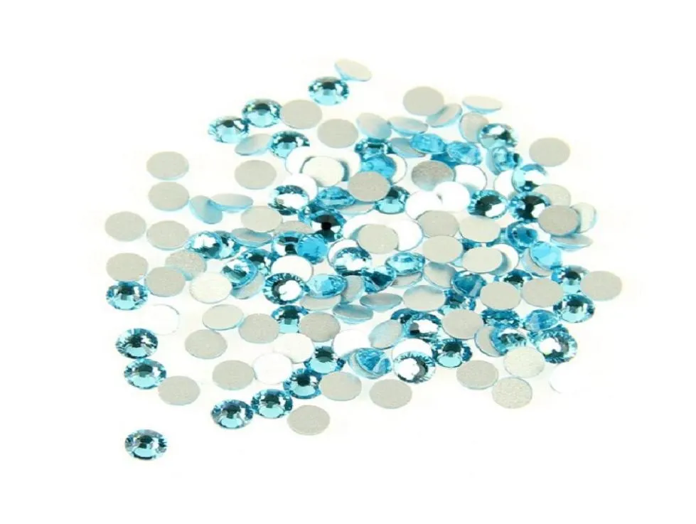 Aquamarine moderna 1440 peças ss12 strass sem fixação pedras de vidro cristal strass com parte traseira plana ferro para roupas seguras pac9821514