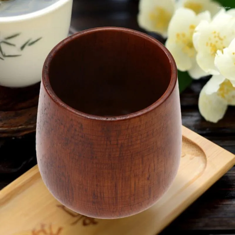 Кружки Jujube деревянная чашка - винтажная экологически чистая напитка для деревенского дома