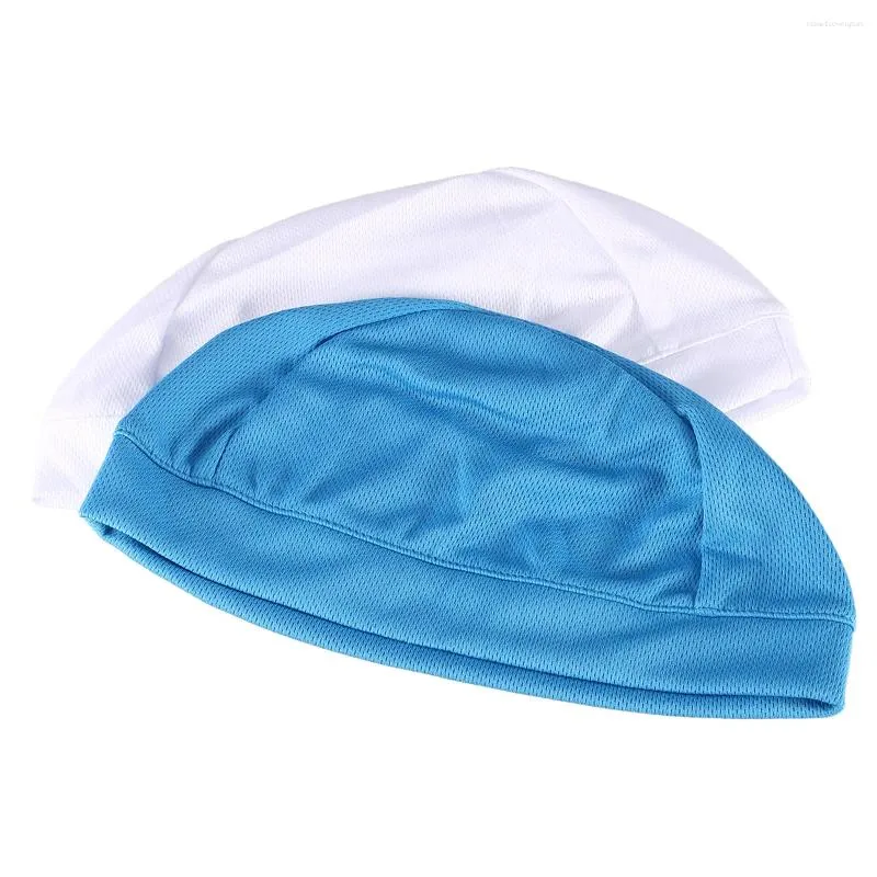 Tampas de ciclismo Quick Dry Cap Cooling Sports Beanie Sweat Wicking Liner para homem mulher correndo caminhadas exercício (branco e