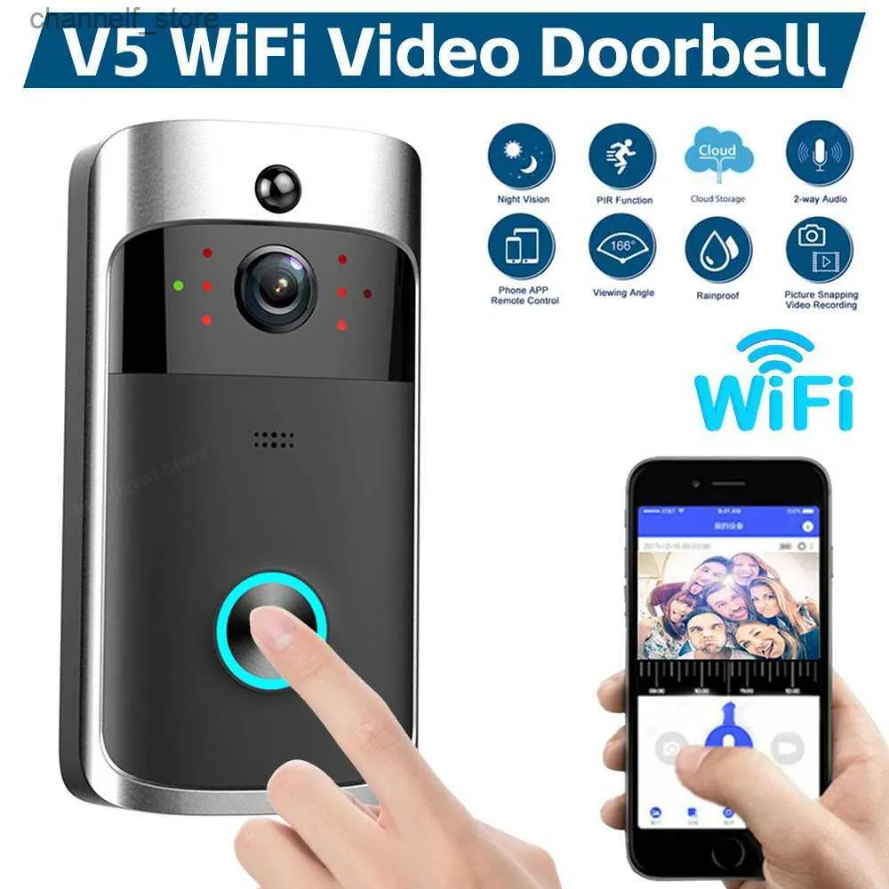 Dzwonki do drzwi V5 Inteligentny dzwonek do drzwi wideo WiFi Night Vision 720p highdefinitioni ndoori ntelligentc ameram stasi enorw ithn oisec anelation