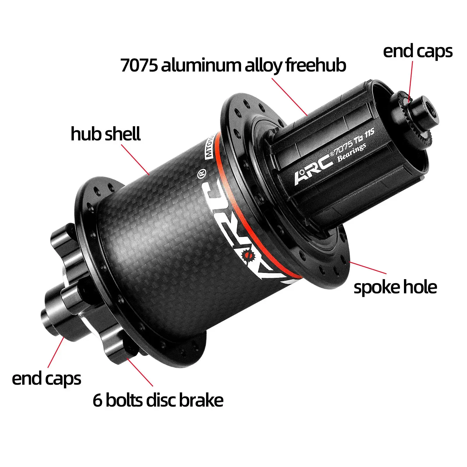 ARC MT010 Pro 4 IN I MTB Bike Hub Carbon Fiber Mountain Bicycle Hubs 4 Sealed Bearing 6 Pawls 114 Click For HG 8 9 10 11S XD MS 240308 From 87 79 DHgate