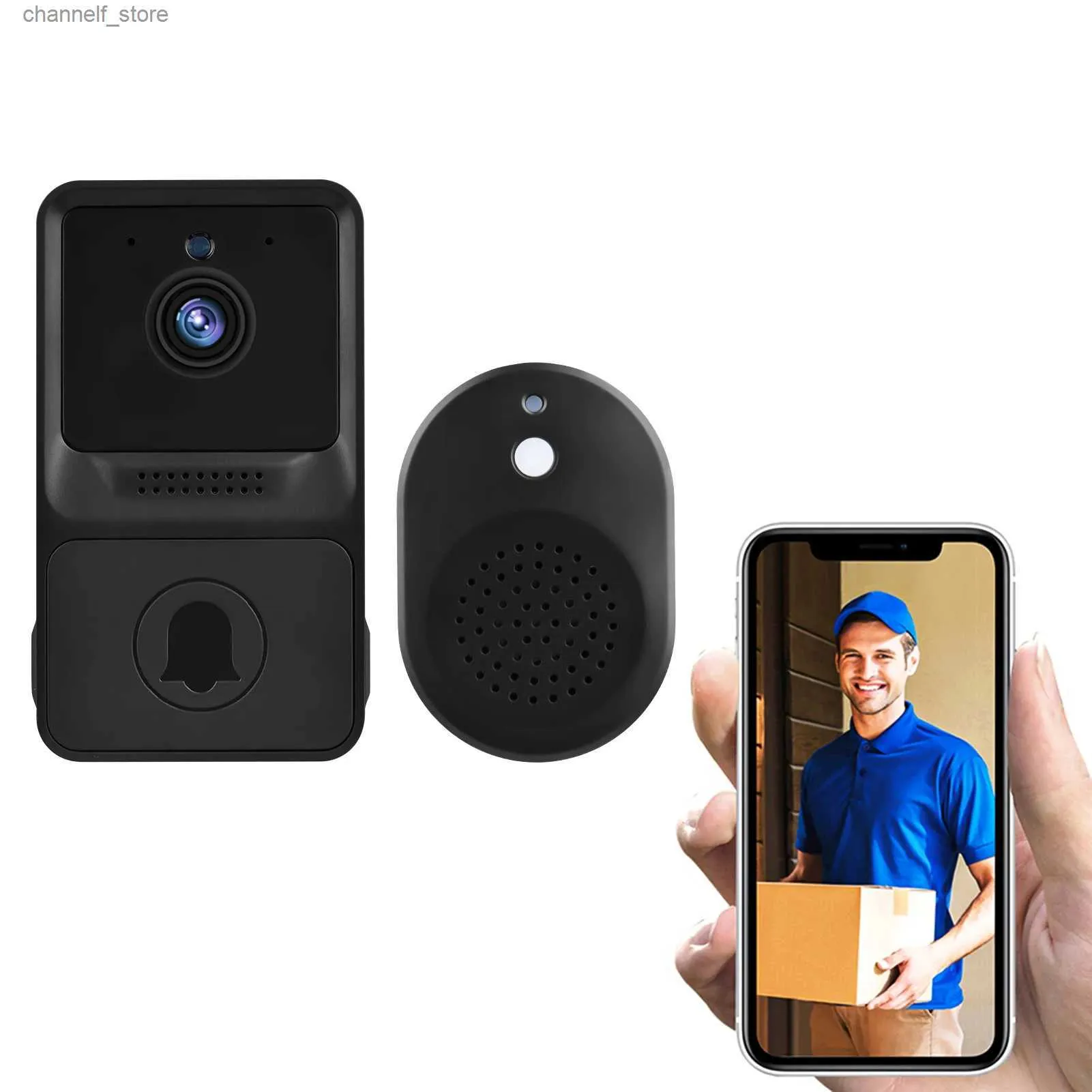 Doorbells High definition highresolution visual intelligent security doorbell camera wireless video doorbell with infrared night vision realtime monitoringY2