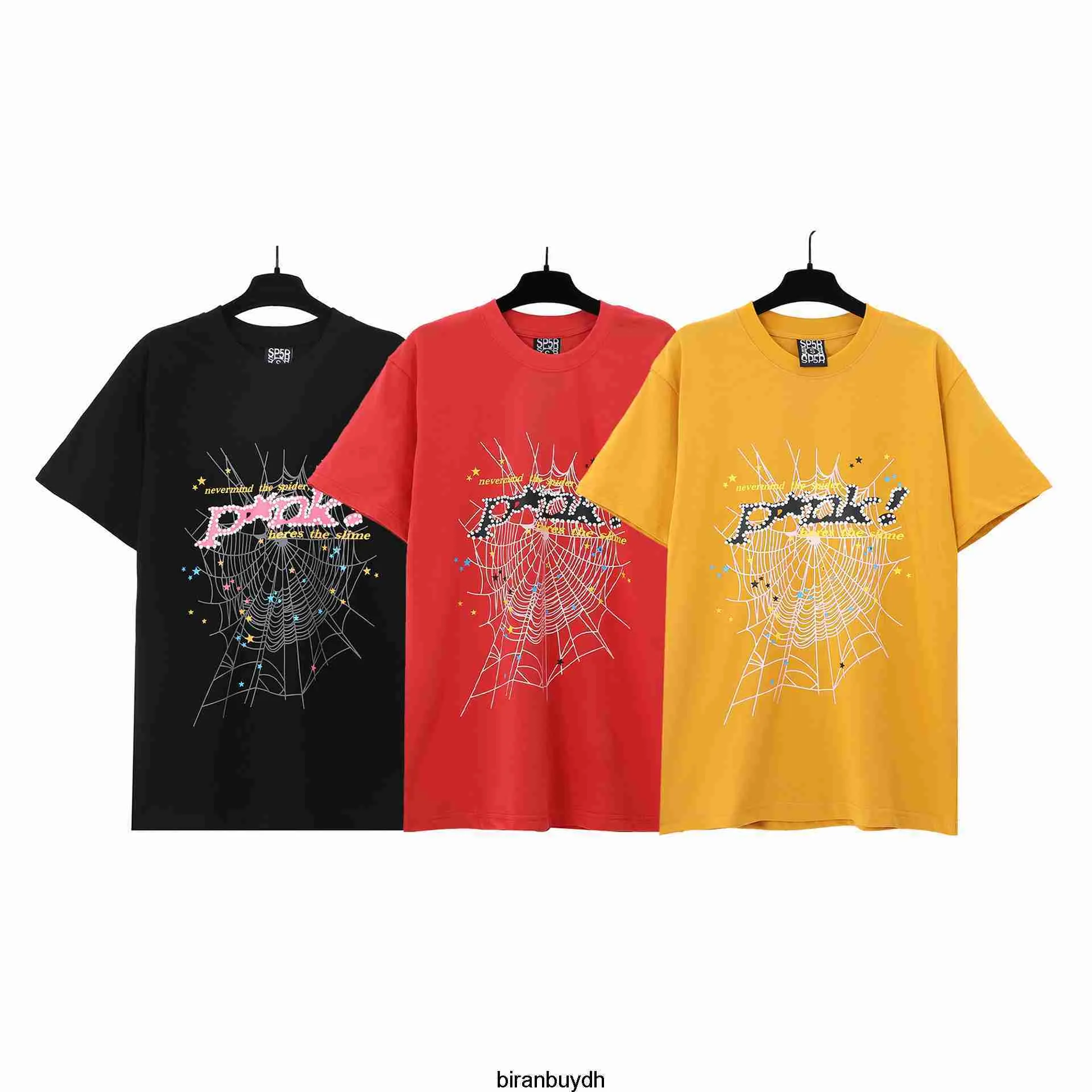 Camisa Sp5dert de alta qualidade Youngthug Hip-hop Rap Star Unissex American Street Fashion Tendência de manga curta