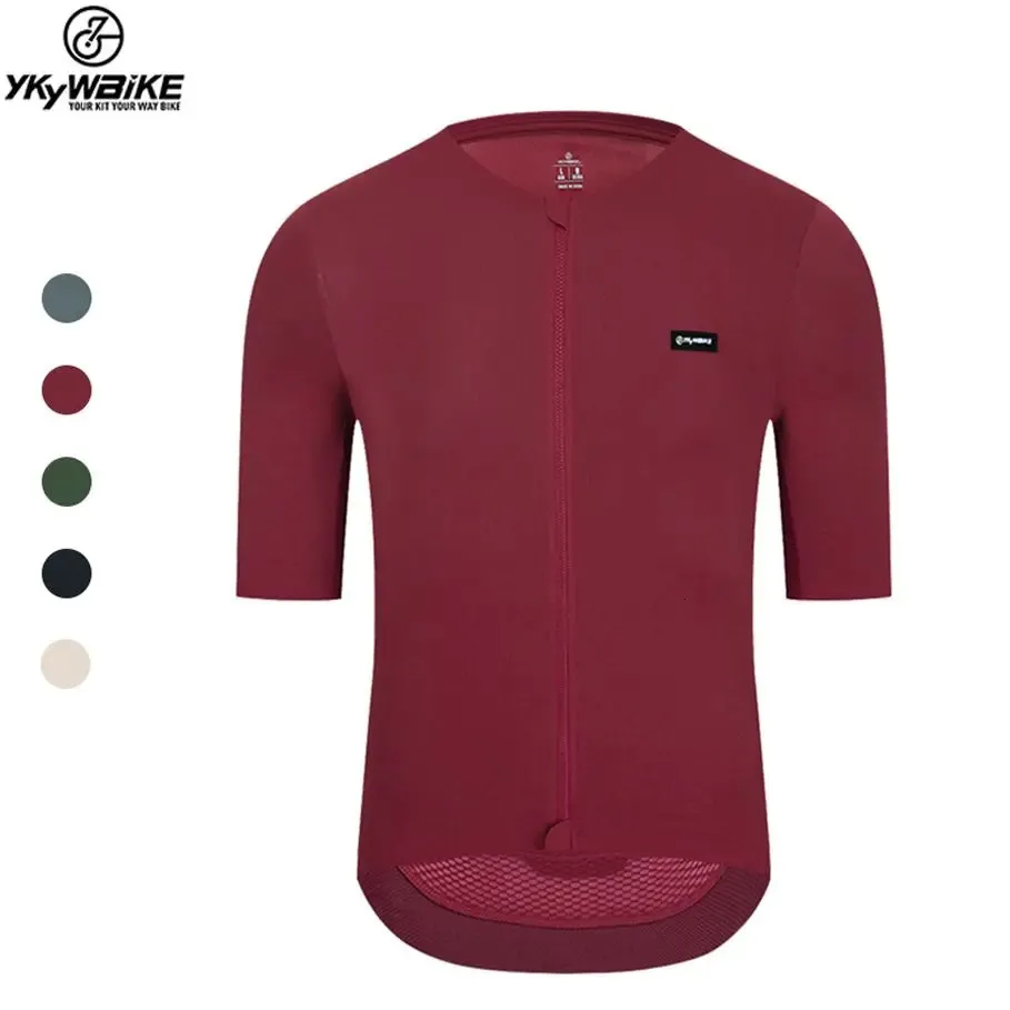 YKYWBIKE JERCLING JERSEY Summer Short Sleeve Mtb Bike koszulki Rękaw YKK Zipper Coldback Fabric UPF 50 240318