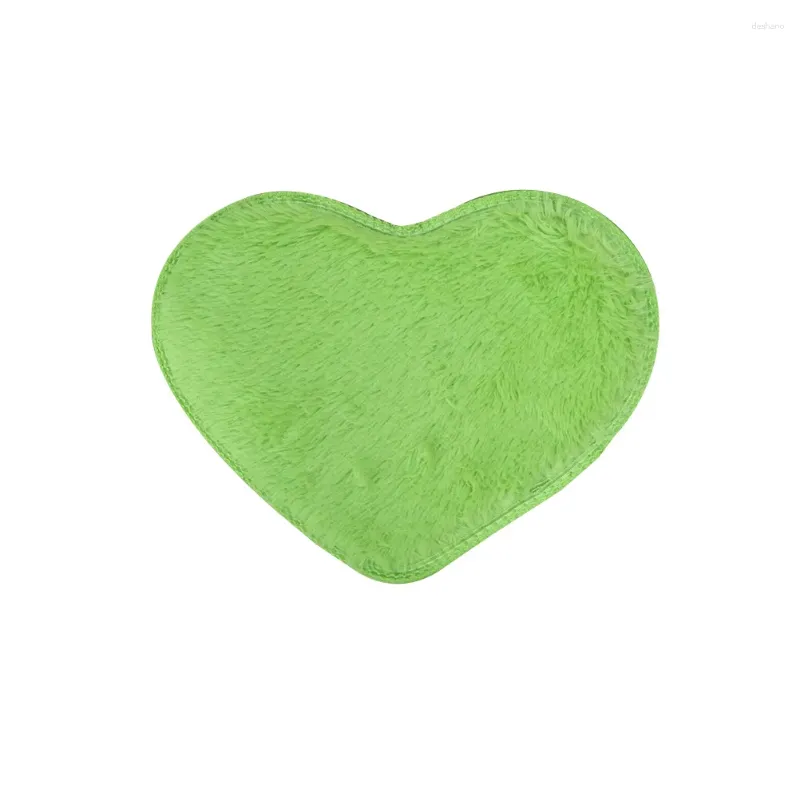 Carpets Sweet Heart Shape Fluffy Floor Mat Non-slip Area Rugs Carpet For Bedroom Dinning Room 30 X 40cm (Green)