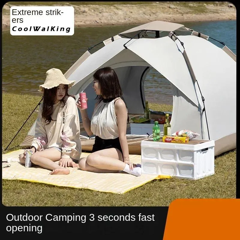 Tende e rifugi Tenda automatica ad apertura rapida monostrato per 2-4 persone Non è necessario costruire campeggio all'aperto antivento a prova di sole