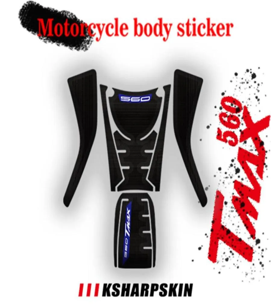 Ksharpskin Motorcycle Stickers 3D Gel Fish Bone Fuel Tank Pad Moto Side Antiscratchデカール膝パッドTMAX560 TMAX 5603448108