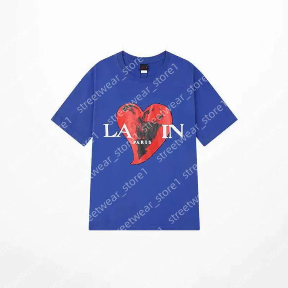 Brand Men's Lanvinss Designer Shirt Luxury Lanvins Classic T Shirt Chest Letter Printed Lanvine Shirt High Street Shoe Cotton Loose Tees Lanvine Hoodie 914