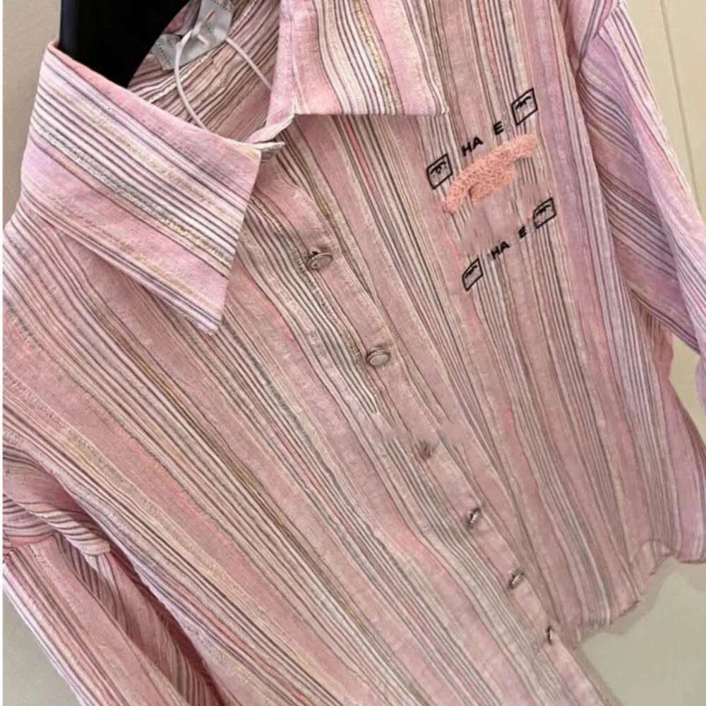 camicia firmata camicia da donna moda inizio primavera camicetta ampia di lusso a maniche lunghe a righe cappotto casual top in tinta unita