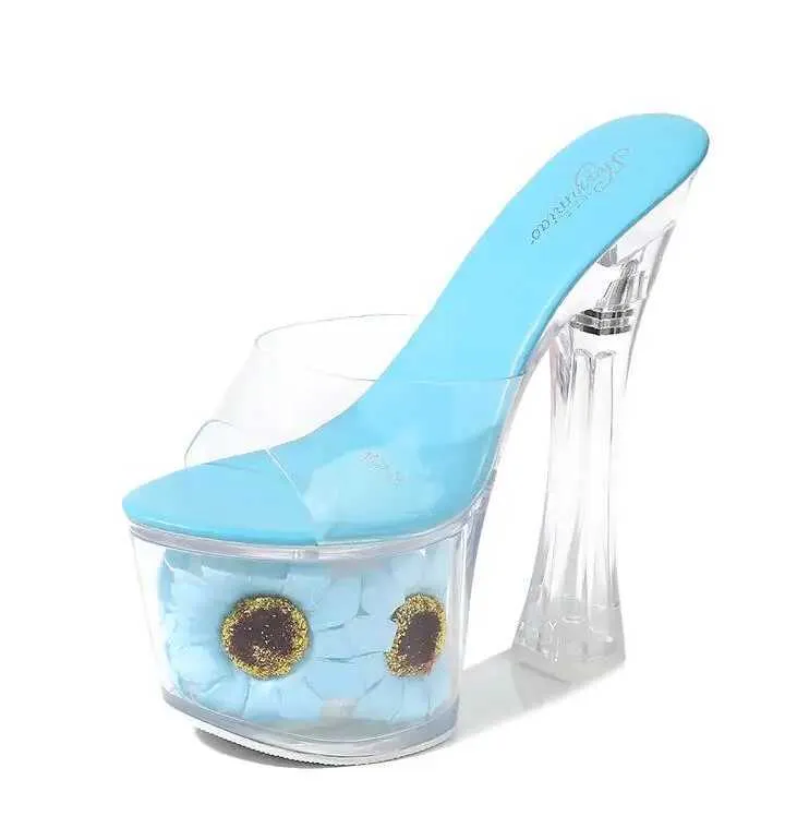 Chaussures habillées Femmes Modèle épais super hauts Talons hauts 17cm Sandales à poisson imperméables Sandales Transparent Crystal Sho H2403217C9ZYVE7