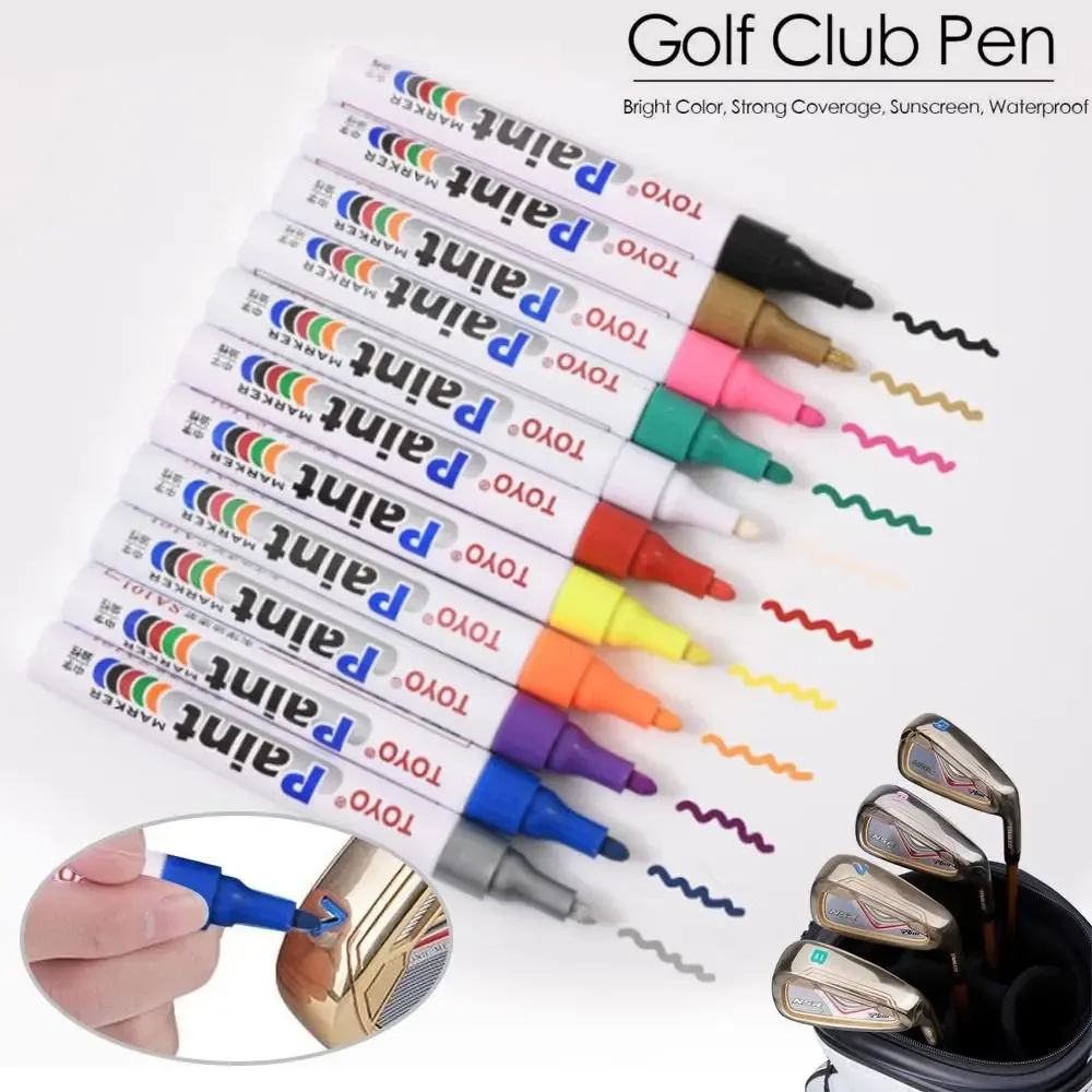 AIDS 11pcs wasserdichte Sonnenschutzbedeckung Power Golf Club Stift Acrylmaler Farbwechselner Stift Tinte Stift