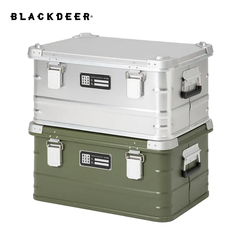 Werkzeuge Blackdeer 47L Aluminiumlegierbox Outdoor Camping Storage Box Hochkapazität Bewegung Hausreisen Sundies Trunk tragbarer Hülle