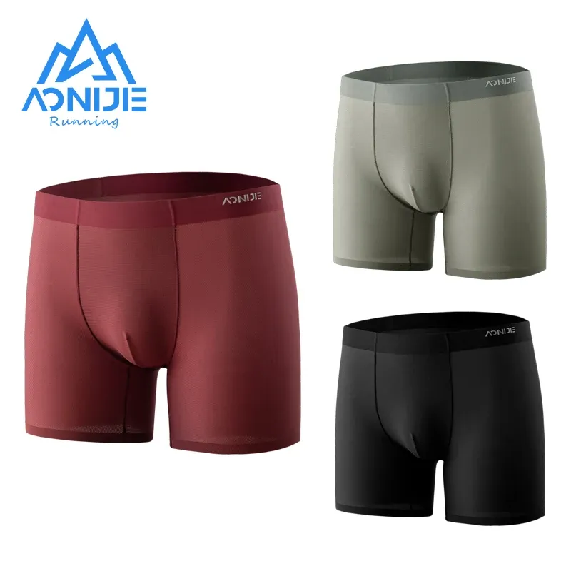 Shorts AONIJIE 3Pcs Mixed Color Sports Underwear for Men Professional Breathable Running Boxer Antifriction Male Gym Underpants