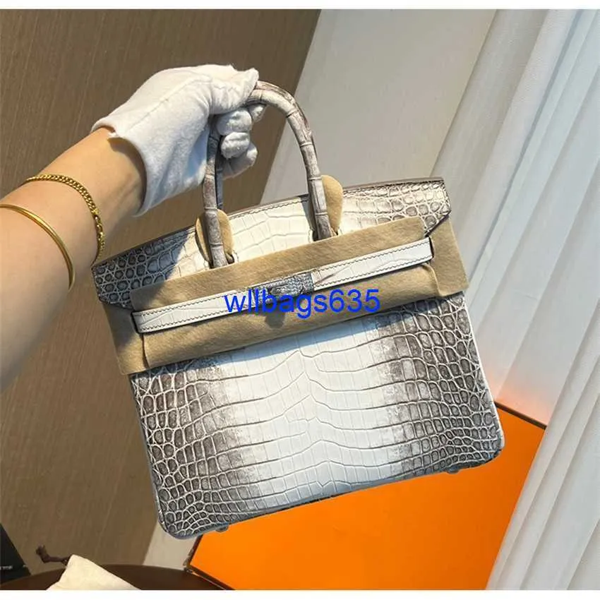 Tygväskor Himalaya Crocodile Handbag äkta diamantspänne matt Nile Crocodile Skin Himalayan Helt handgjorda väska för kvinnors handhållna bk pl har logotyp hbym6j