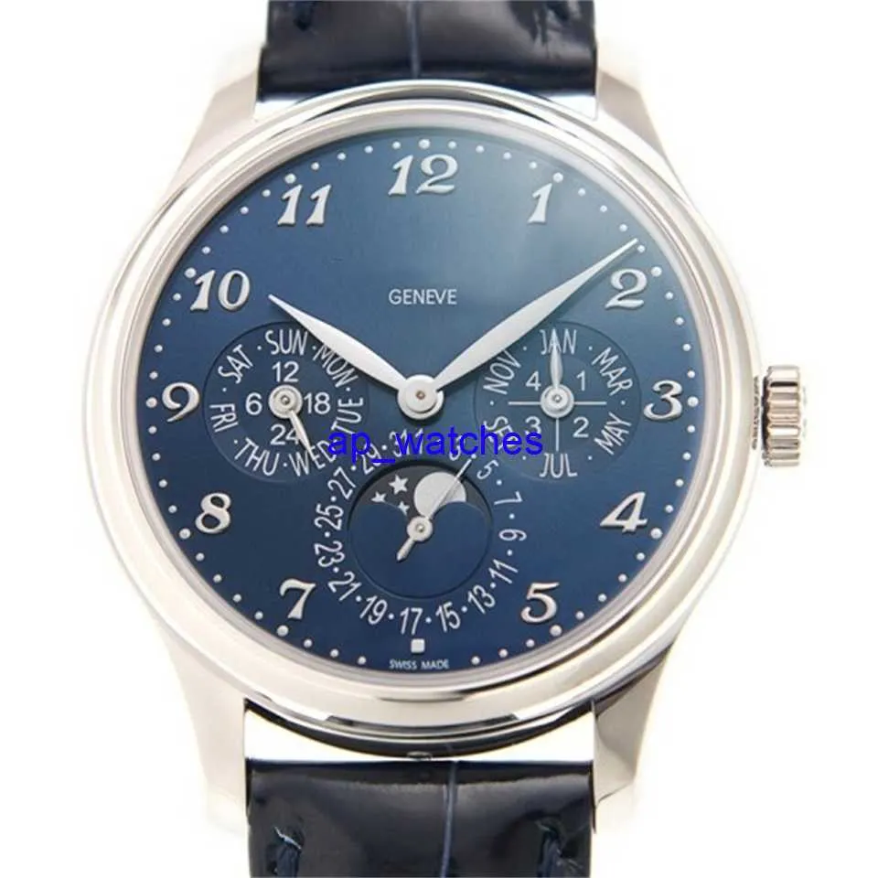 Pateksphilipes Watches Super Complex Function Series Calendar Lunar Phase Function Display Automatic Mechanical Watch 5327G-001 Platinum FN8M